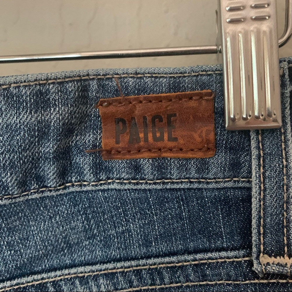 PAIGE Daryn Denim Shorts Izza Destructed Frayed Raw Hem Cut Offs - Picture 12 of 12